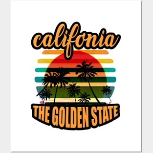 California The Golden State" T-shirt design Posters and Art